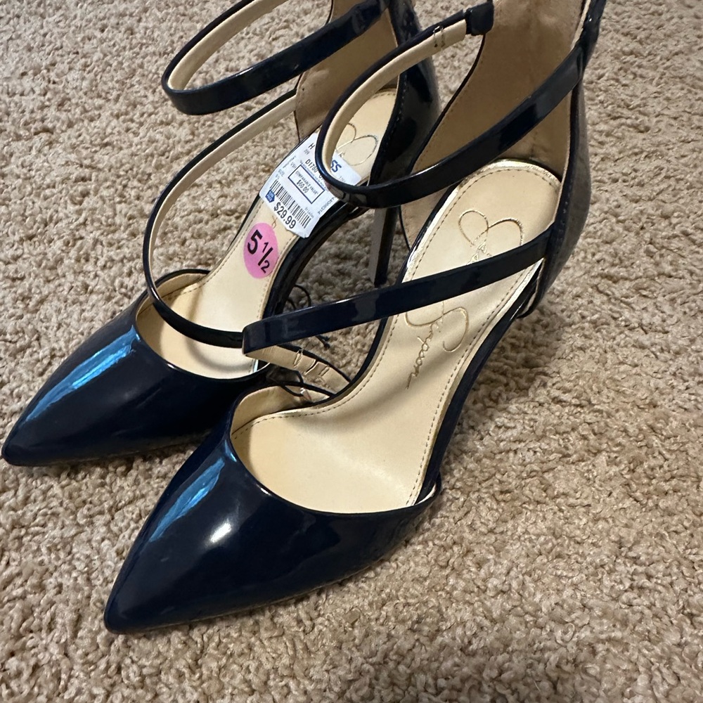 Elegant Blue Strappy Heels